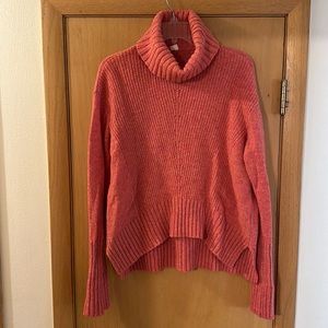 Moth Anthropologie Women’s Cowl Neck Wool Sweater Coral Size Medium